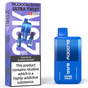 Blue Razz Ice & Blueberry Raspberry Bloody Bar 20k Disposable Vape